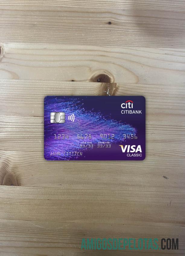 Frente Photolook do cartão Citibank Visa Classic de Hong Kong exemplo